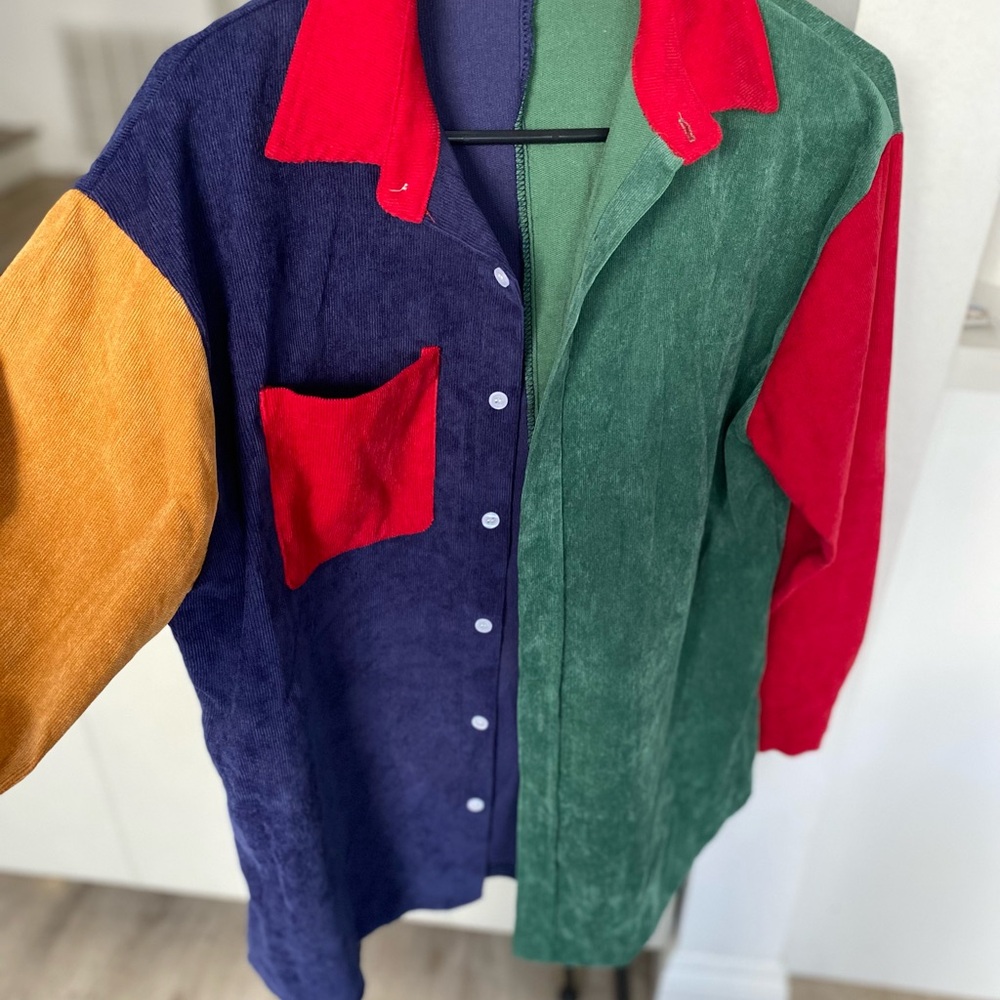 Colorblock Button-Up Shirt